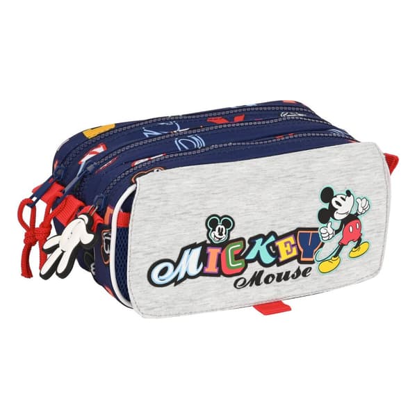 Tredobbelt bæretaske Mickey Mouse Clubhouse Only one Marineblå (21,5 x 10 x 8 cm)