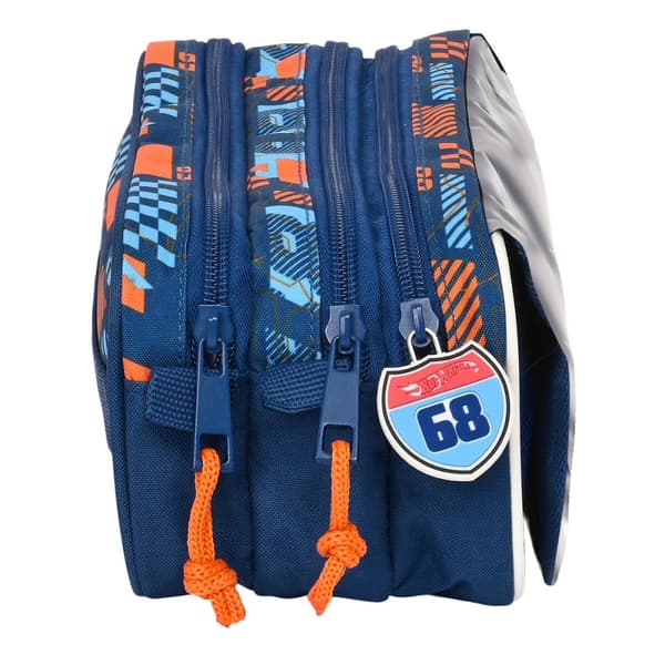 Tredobbelt bæretaske Hot Wheels Speed club Orange Marineblå (21,5 x 10 x 8 cm)