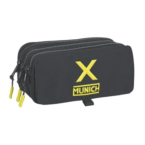 Tredobbelt bæretaske Munich Grafito (21,5 x 10 x 8 cm)