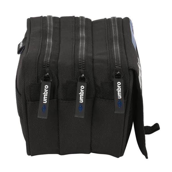 Tredobbelt bæretaske Umbro Flash Sort (21,5 x 10 x 8 cm)