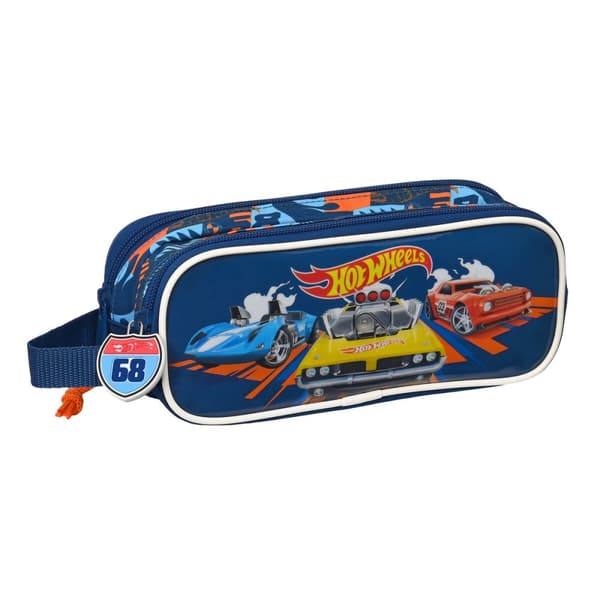 Dobbelt carry-all Hot Wheels Speed club Orange Marineblå (21 x 8 x 6 cm)