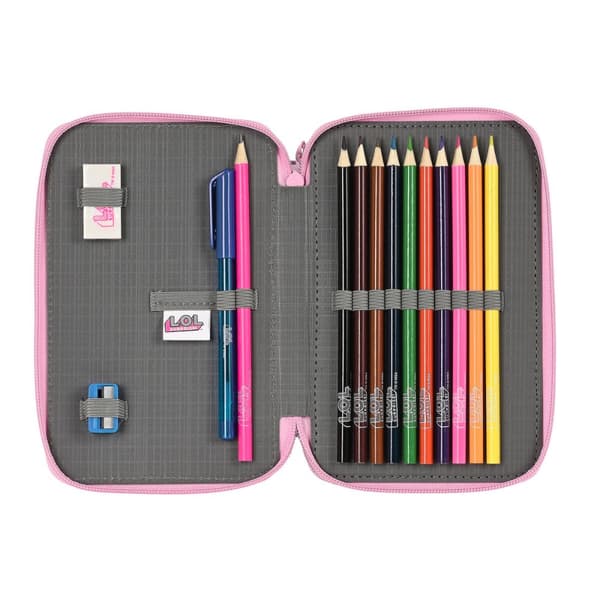 Penalhus med Tilbehør LOL Surprise! Glow girl Pink 12.5 x 19.5 x 4 cm (28 Dele)