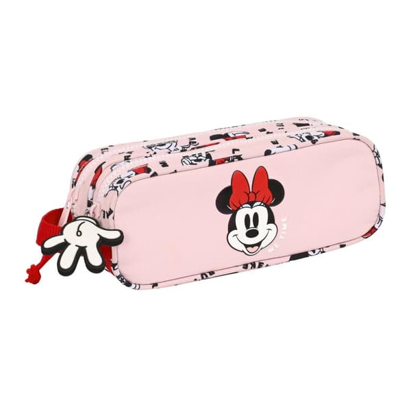 Dobbelt carry-all Minnie Mouse Me time Pink (21 x 8 x 6 cm)
