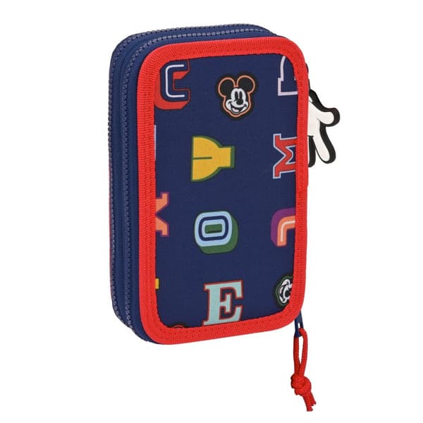 Penalhus med Tilbehør Mickey Mouse Clubhouse Only one Marineblå 12.5 x 19.5 x 4 cm (28 Dele)
