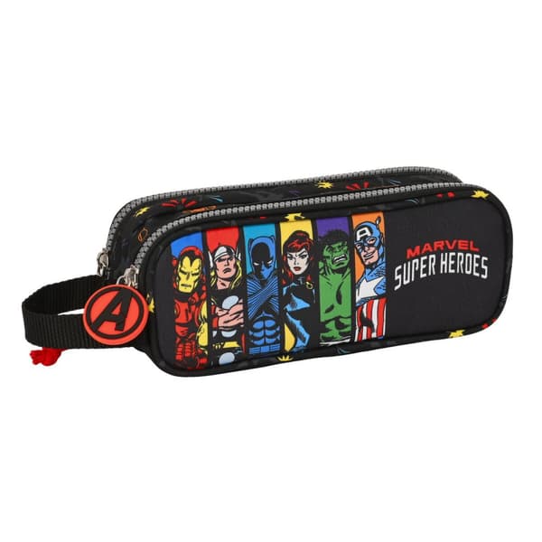 Dobbelt carry-all The Avengers Super heroes Sort (21 x 8 x 6 cm)