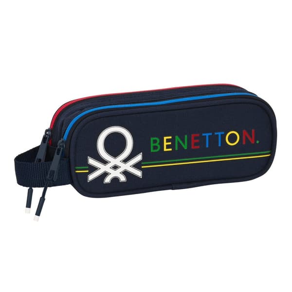 Dobbelt carry-all Benetton Sixties Marineblå (21 x 8 x 6 cm)