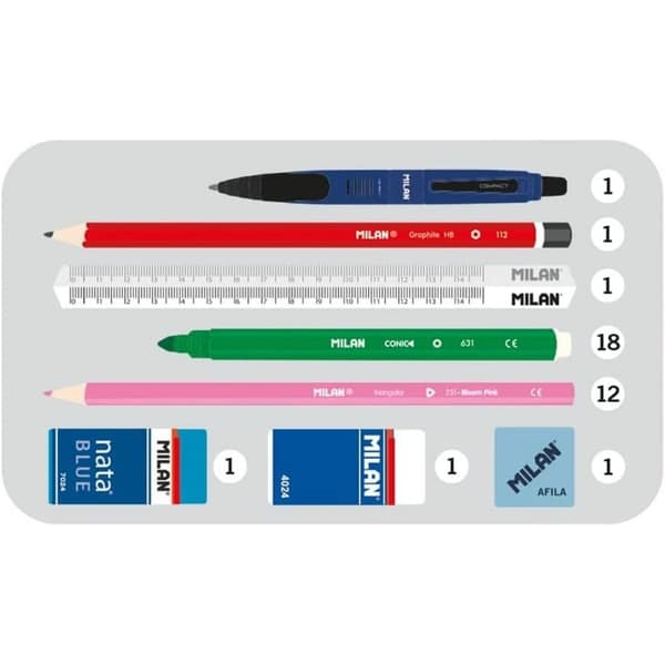 Dobbelt penalhus Milan Syren Fe 19,5 x 13 x 5 cm