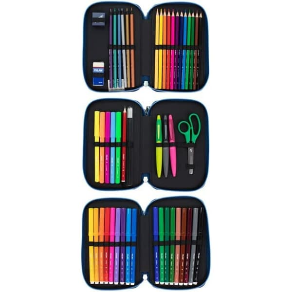 Tredobbelt Penalhus Milan The Fun Multifarvet 19,5 x 13 x 7,5 cm