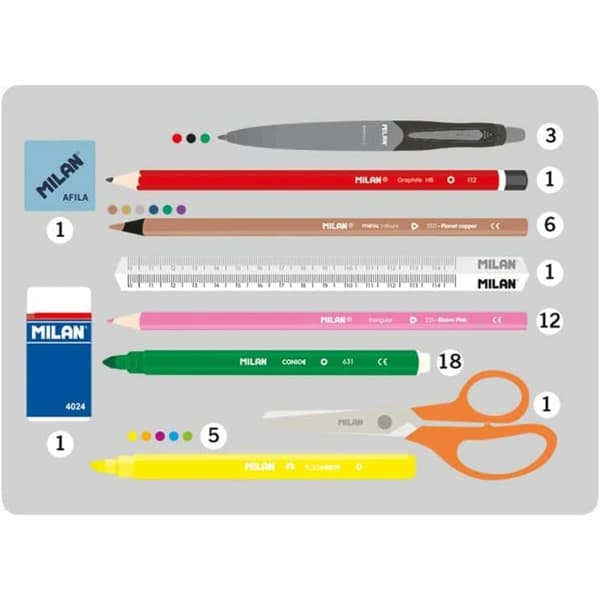 Tredobbelt Penalhus Milan Swins Gul Pink 19,5 x 13 x 7,5 cm