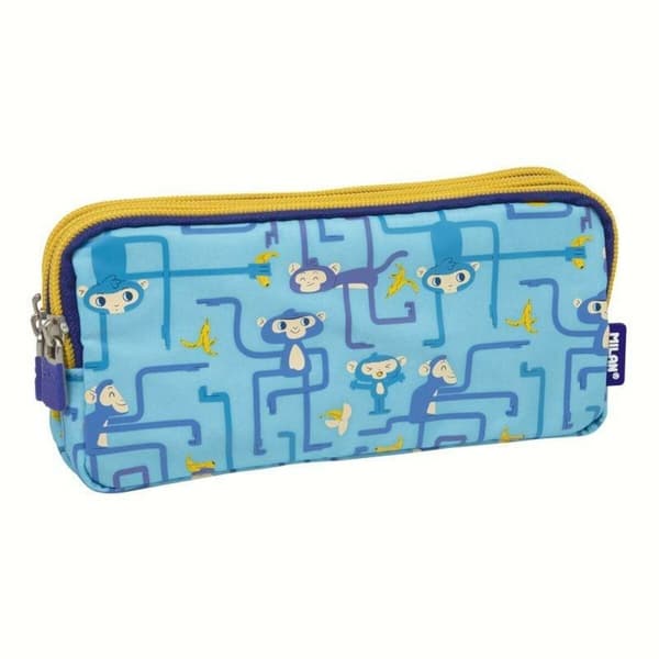 Tredobbelt bæretaske Milan Tangled Monkeys Blå 22 x 11 x 6,5 cm