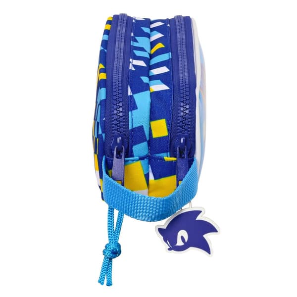 Dobbelt carry-all Sonic Speed Blå 21 x 8 x 6 cm