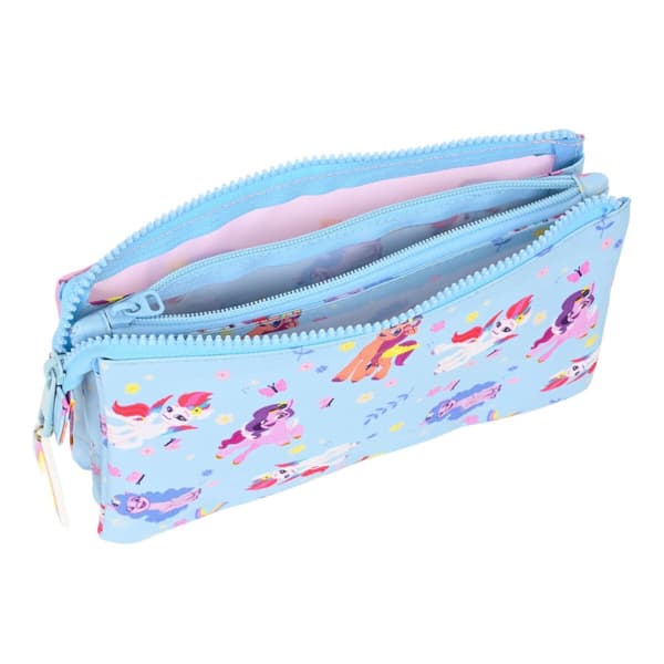 Tredobbelt bæretaske My Little Pony Wild & free Blå Pink 22 x 12 x 3 cm