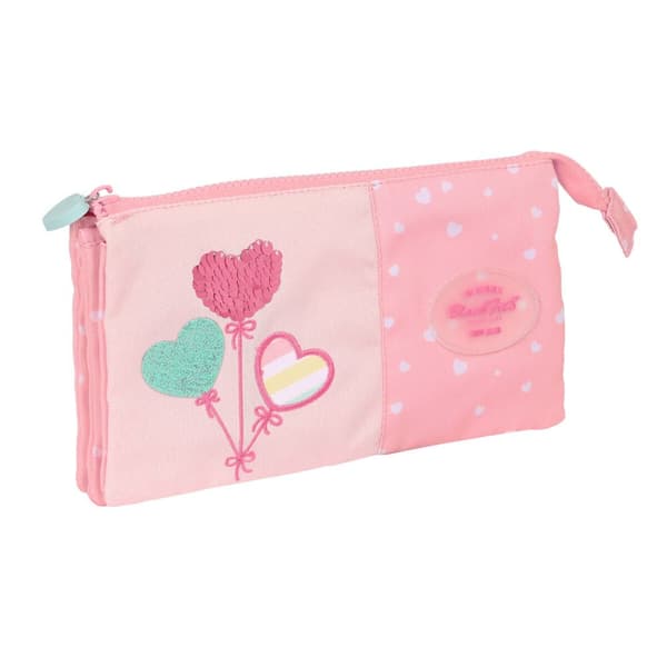 Tredobbelt bæretaske BlackFit8 Globitos Pink 22 x 12 x 3 cm