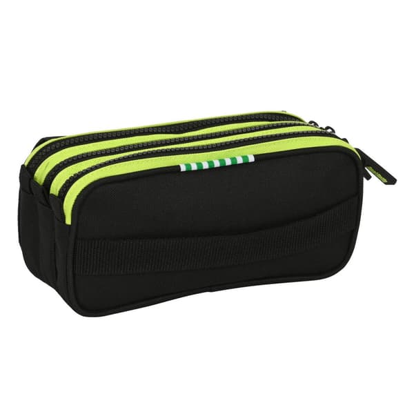 Tredobbelt bæretaske Real Betis Balompié 21,5 x 10 x 8 cm Sort Lime
