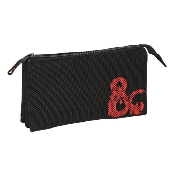 Tredobbelt bæretaske Dungeons & Dragons Sort 22 x 12 x 3 cm
