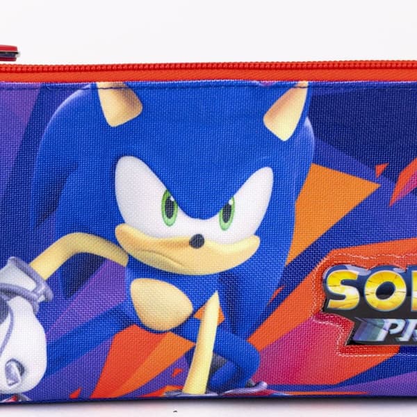 Tredobbelt bæretaske Sonic Lilla 22,5 x 2 x 11,5 cm