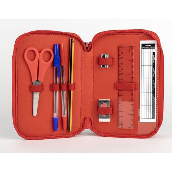 Tredobbelt Penalhus Spiderman Sort 13 x 7,5 x 20 cm