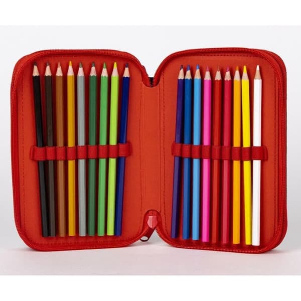 Tredobbelt Penalhus The Avengers Rød Sort 13,5 x 7,5 x 20 cm