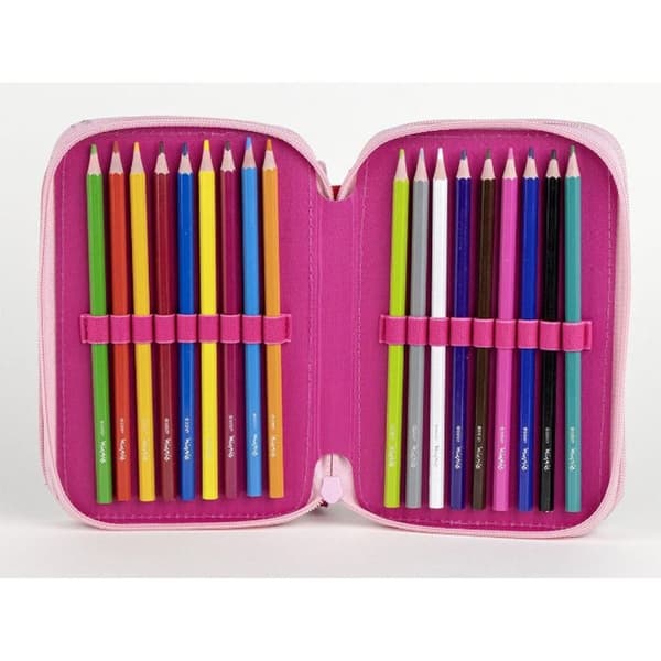 Tredobbelt Penalhus Minnie Mouse Pink 13 x 7,5 x 20 cm