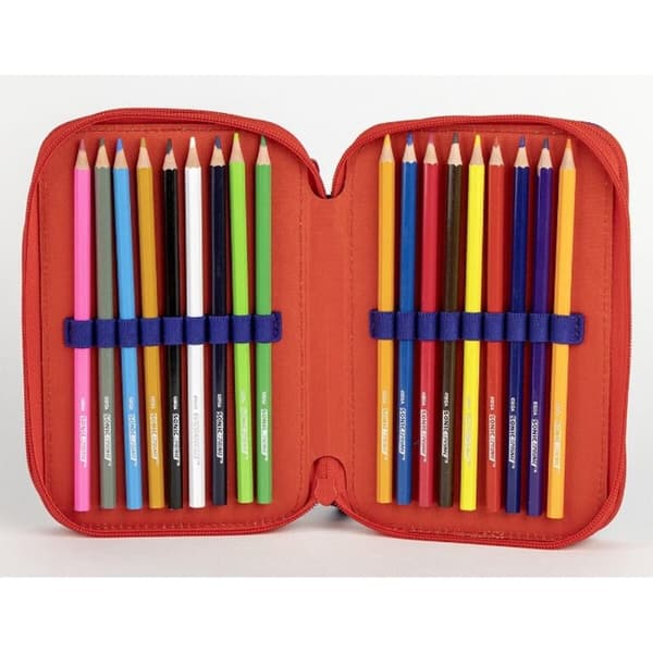 Tredobbelt Penalhus Sonic Lilla 13 x 7 x 20 cm