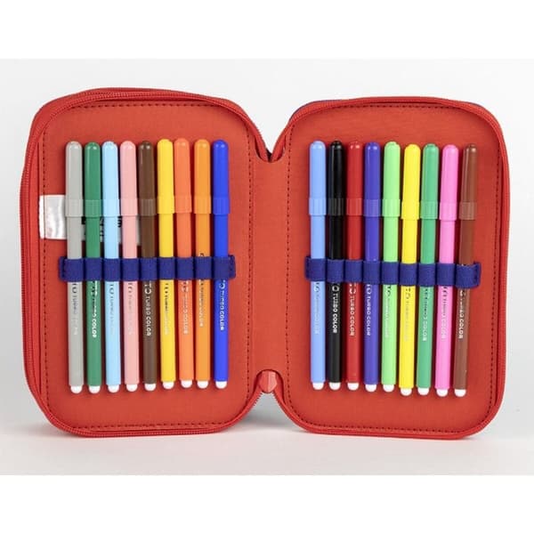 Tredobbelt Penalhus Sonic Lilla 13 x 7 x 20 cm
