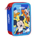 Miniatyrbillede 1 af 4: Tredobbelt Penalhus Mickey Mouse Rød 13 x 7,5 x 20 cm