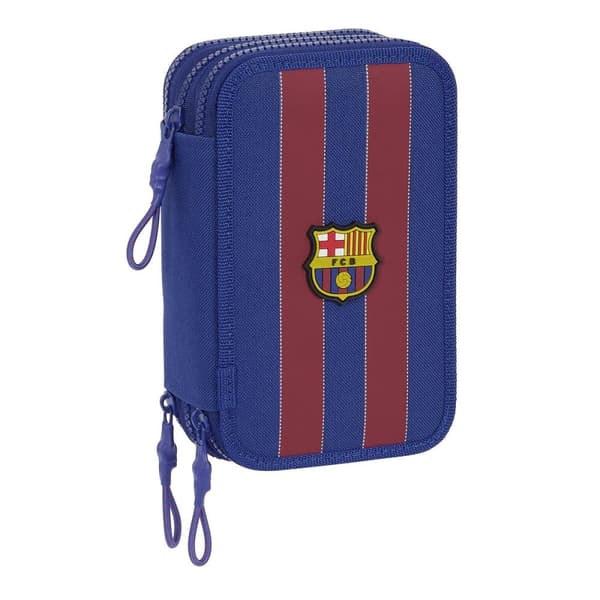 Tredobbelt Penalhus F.C. Barcelona Rød Marineblå 12.5 x 19.5 x 5.5 cm (36 Dele)
