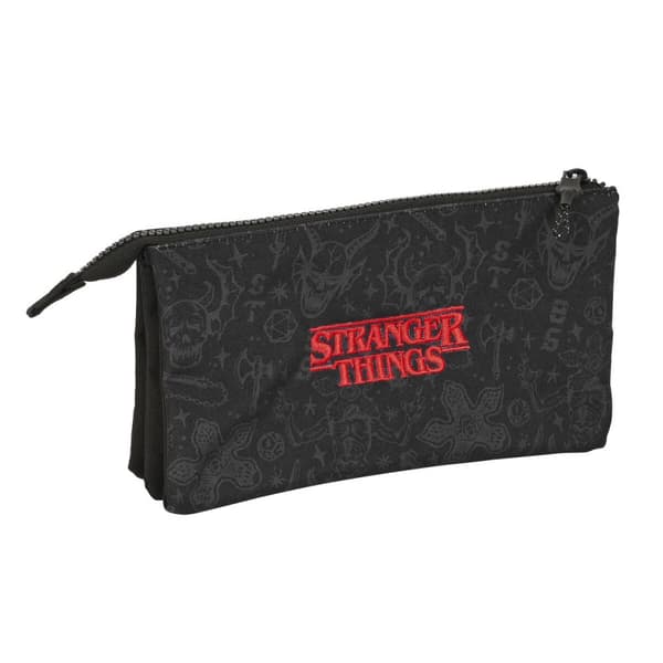 Dobbelt carry-all Stranger Things Sort 22 x 12 x 3 cm
