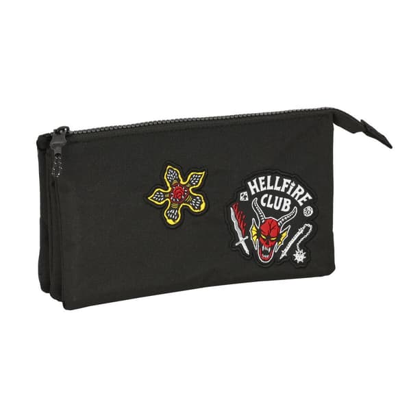 Dobbelt carry-all Stranger Things Sort 22 x 12 x 3 cm
