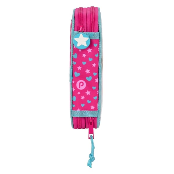 Dobbelt penalhus Pinypon Blå Pink 12.5 x 19.5 x 4 cm (28 Dele)