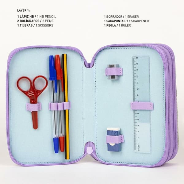 Tredobbelt Penalhus Frozen 43 Dele Syren 13 x 6,5 x 19,5 cm