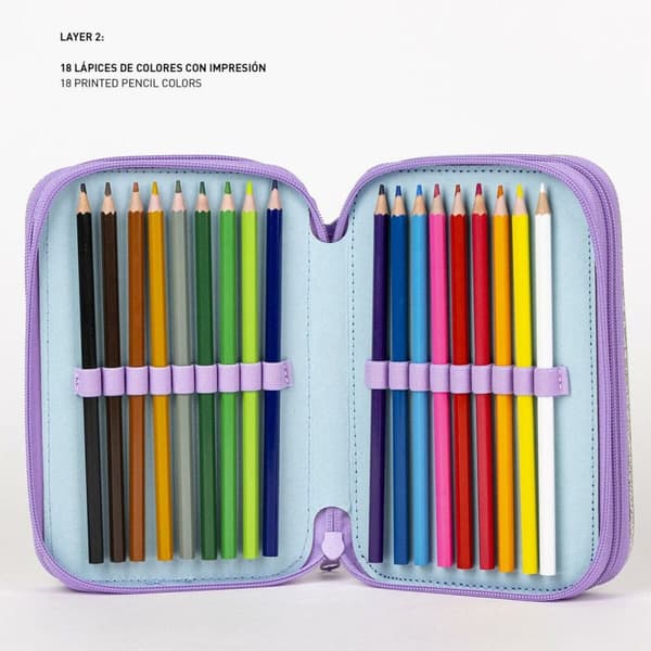 Tredobbelt Penalhus Frozen 43 Dele Syren 13 x 6,5 x 19,5 cm