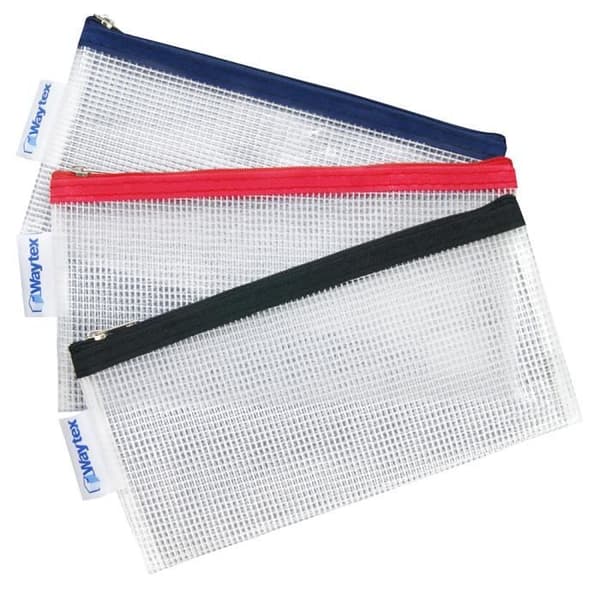 Plastpåsar - WAYTEX - Set om 3 - 22 x 11 cm - PVC-fri - Färgad dragkedja