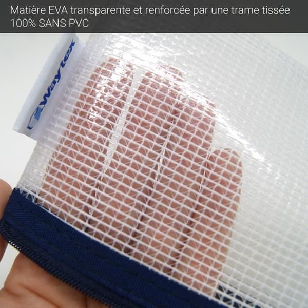 Plastpåsar - WAYTEX - Set om 3 - 22 x 11 cm - PVC-fri - Färgad dragkedja