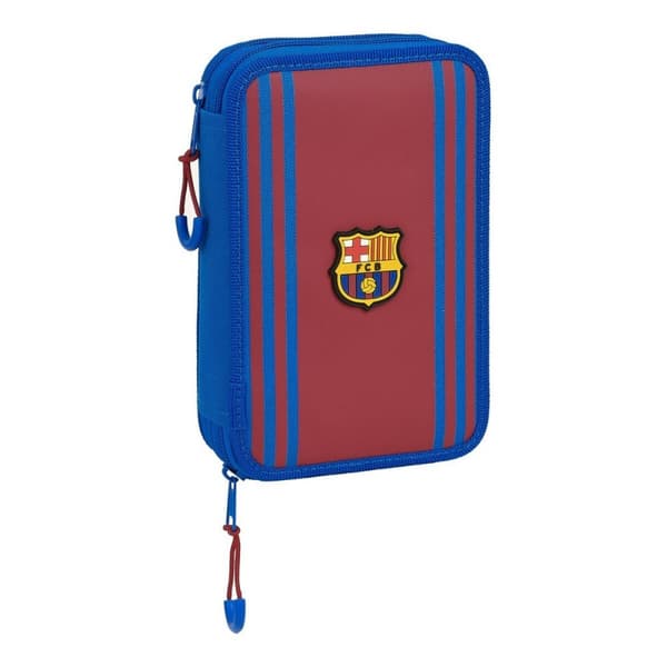 Dobbelt penalhus F.C. Barcelona Rødbrun Marineblå (13.5 x 20.5 x 4.5 cm) (34 Dele)