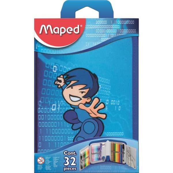 MAPED skolpaket fyllt med 32 karatebitar