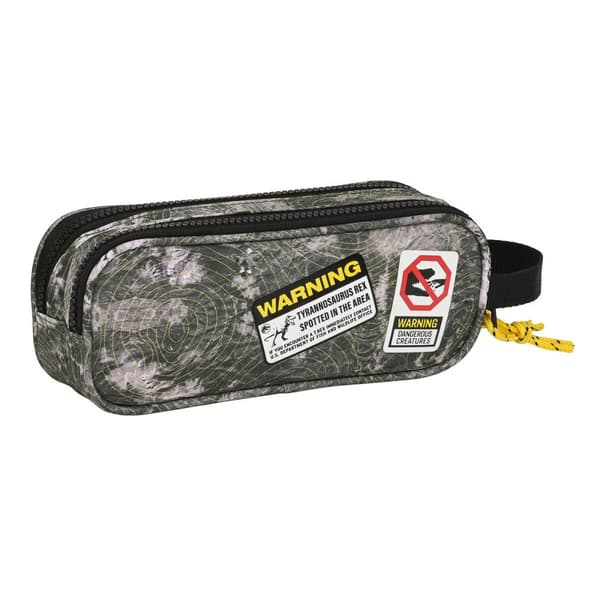 Dobbelt carry-all Jurassic World Warning Grå 21 x 8 x 6 cm
