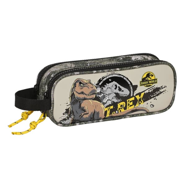 Dobbelt carry-all Jurassic World Warning Grå 21 x 8 x 6 cm