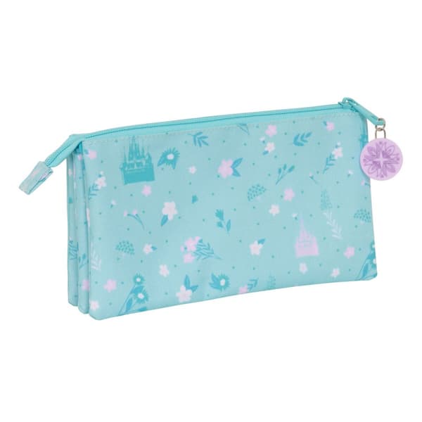 Tredobbelt bæretaske Frozen Hello spring Lyseblå 22 x 12 x 3 cm
