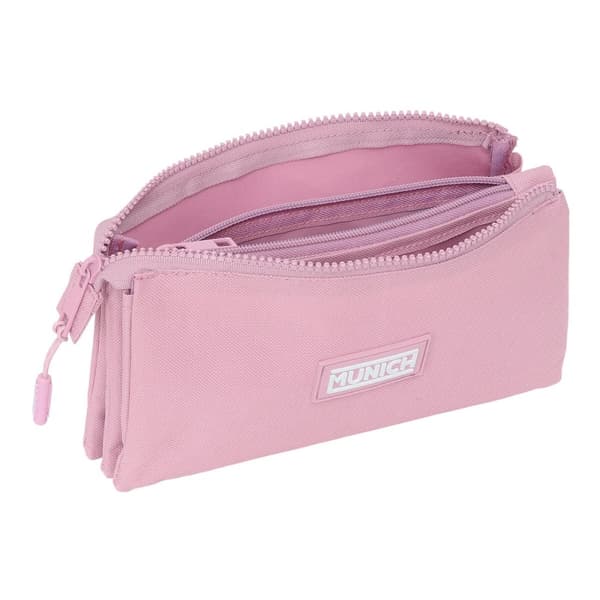 Tredobbelt bæretaske Munich Basic Pink 22 x 12 x 3 cm