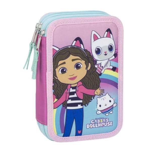Tredobbelt Penalhus Gabby's Dollhouse Pink 12,5 x