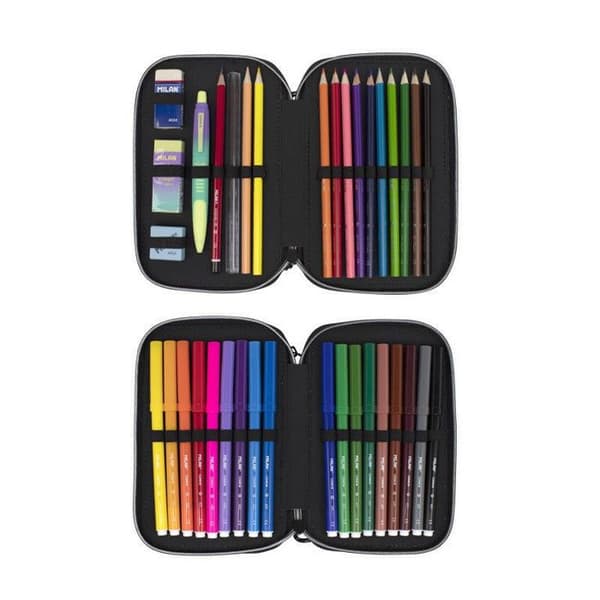 Trousse - Stort format - Rektangulär - Med tillbehör - 2 fack - Sunset