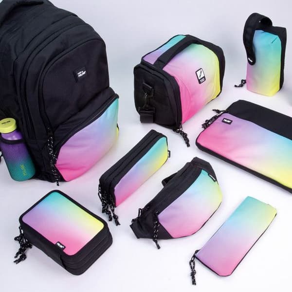 Trousse - Stort format - Rektangulär - Med tillbehör - 2 fack - Sunset