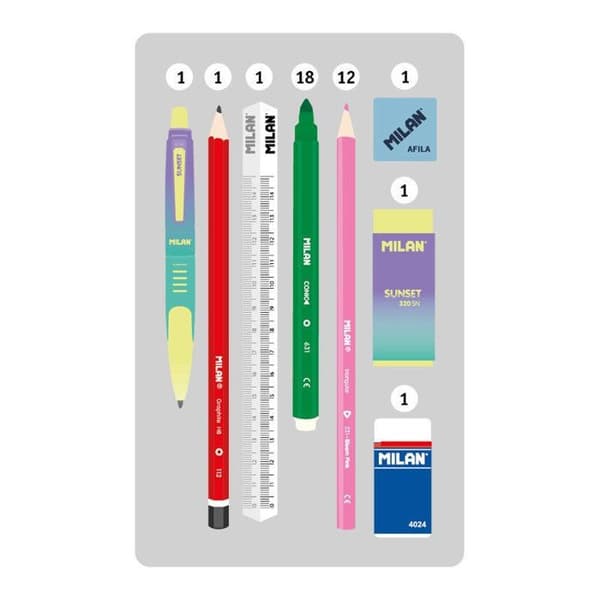 Trousse - Stort format - Rektangulär - Med tillbehör - 2 fack - Sunset