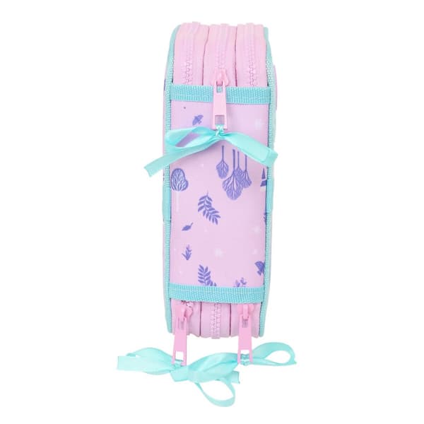 Trippel pennfodral Frozen Cool days Violett Himmelsblå 12,5 x 19,5 x 5,5 cm 36 Delar