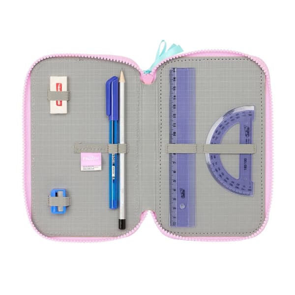 Trippel pennfodral Frozen Cool days Violett Himmelsblå 12,5 x 19,5 x 5,5 cm 36 Delar