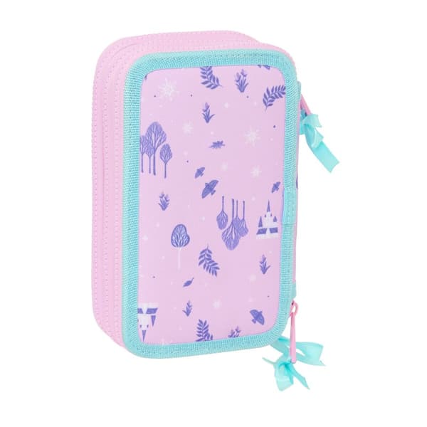 Trippel pennfodral Frozen Cool days Violett Himmelsblå 12,5 x 19,5 x 5,5 cm 36 Delar