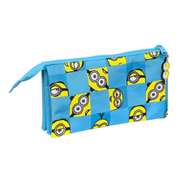 Tredobbelt bæretaske Minions Minionstatic Blå (22 x 12 x 3 cm)
