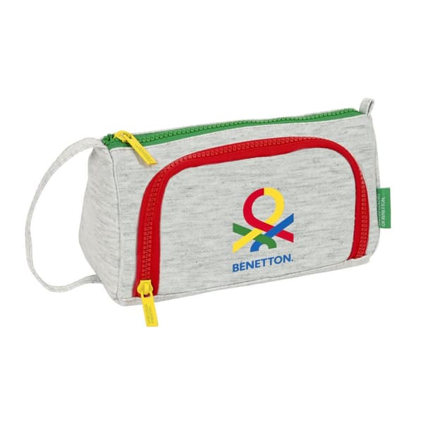 Koululaisen penaali lisätarvikkeilla Benetton Pop Harmaa 20 x 11 x 8.5 cm (32 Kappaletta)