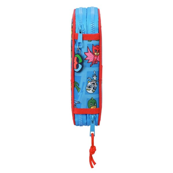 Dobbelt penalhus PJ Masks Blå 12.5 x 19.5 x 4 cm (28 Dele)
